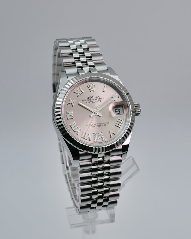 Rolex 278274 Datejust 31 with Pink Dial with "VI" in Diamond on Jubilee