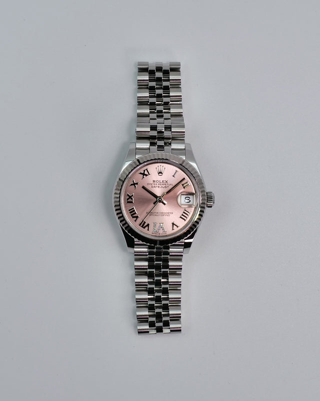 Rolex 278274 Datejust 31 with Pink Dial with "VI" in Diamond on Jubilee