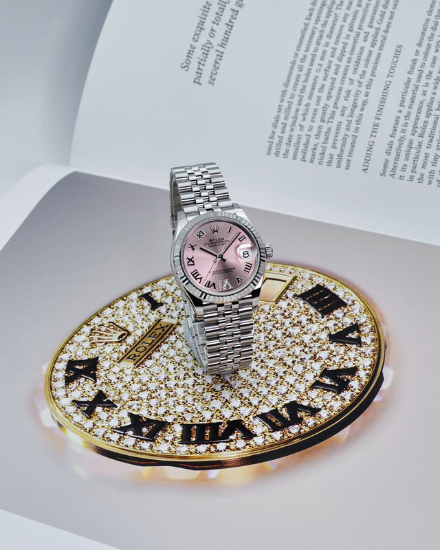 Rolex 278274 Datejust 31 with Pink Dial with "VI" in Diamond on Jubilee