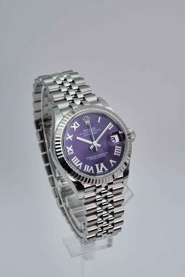 Rolex 278274 Datejust 31 with Purple Dial with "VI" in Diamond on Jubilee