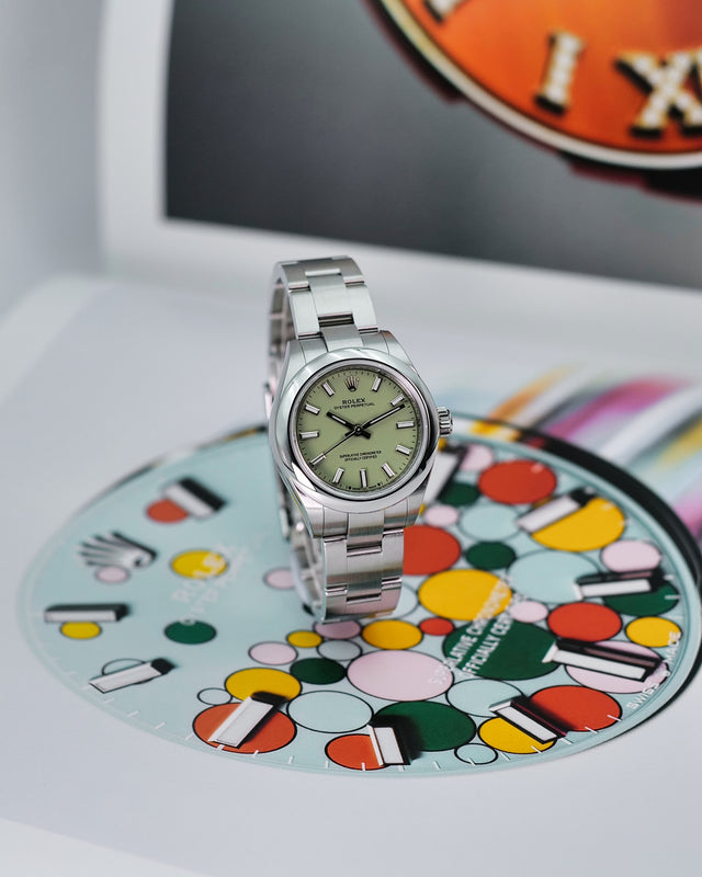 Rolex 276200 Oyster Perpetual 28 with Pistachio Dial