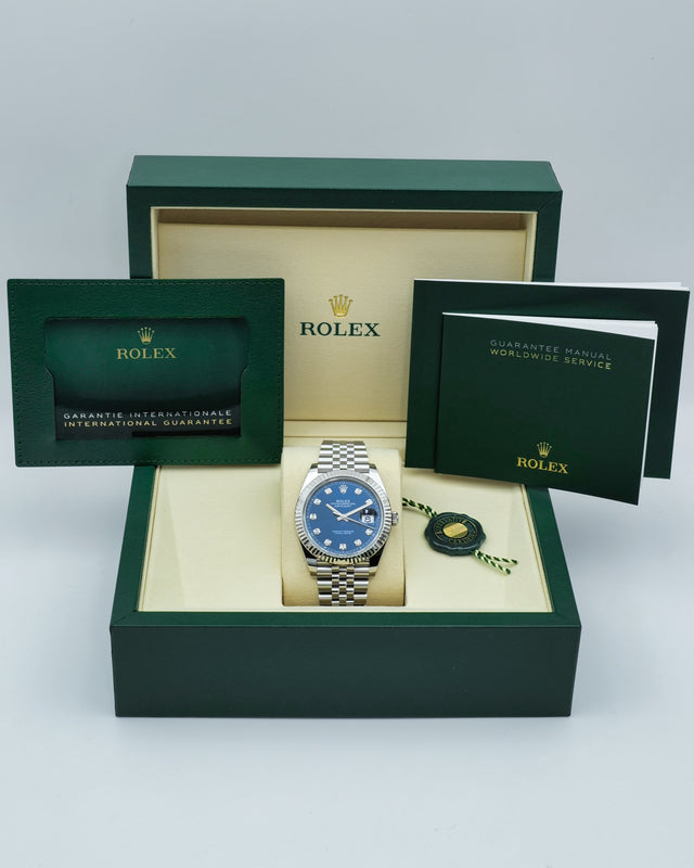 Rolex 126334 Datejust 41 with Blue Dimond Dial on Jubilee