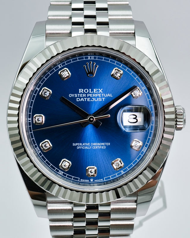 Rolex 126334 Datejust 41 with Blue Dimond Dial on Jubilee