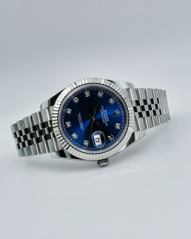 Rolex 126334 Datejust 41 with Blue Dimond Dial on Jubilee