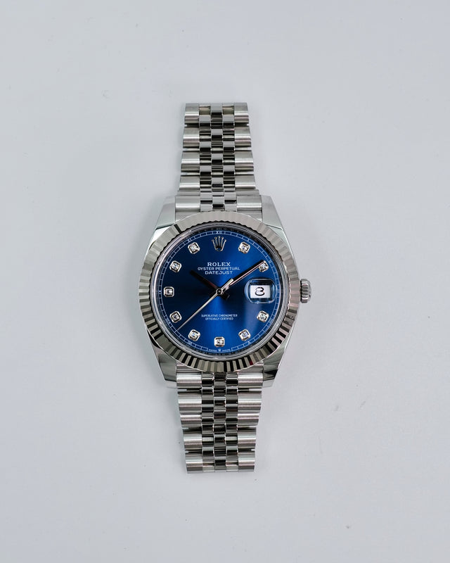 Rolex 126334 Datejust 41 with Blue Dimond Dial on Jubilee