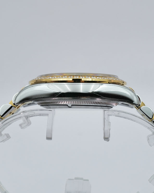 Rolex 126283RBR Datejust 36 18K/Stainless Steel Black Diamond Dial with Diamond Bezel on Jubilee