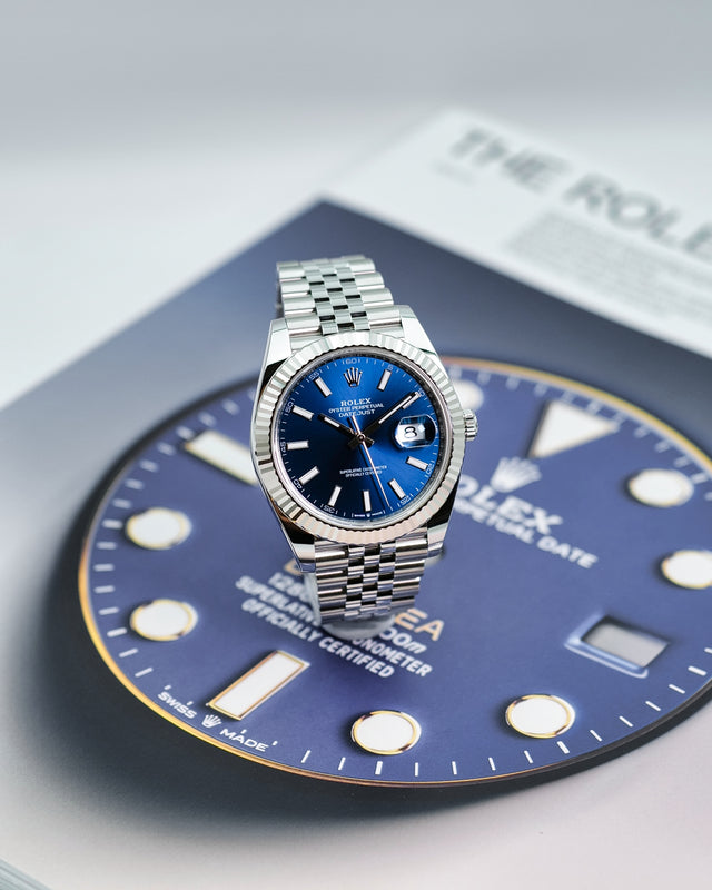 Rolex 126334 Datejust 41 with Blue Stick Dial on Jubilee