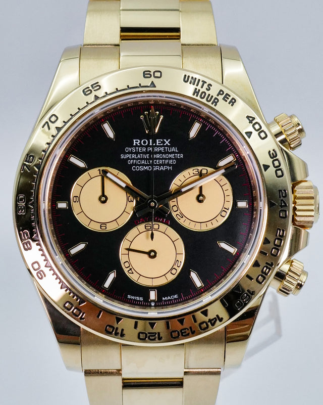 Rolex 126508 Cosmograph Daytona 18K Yellow Gold with Black and Gold Dial