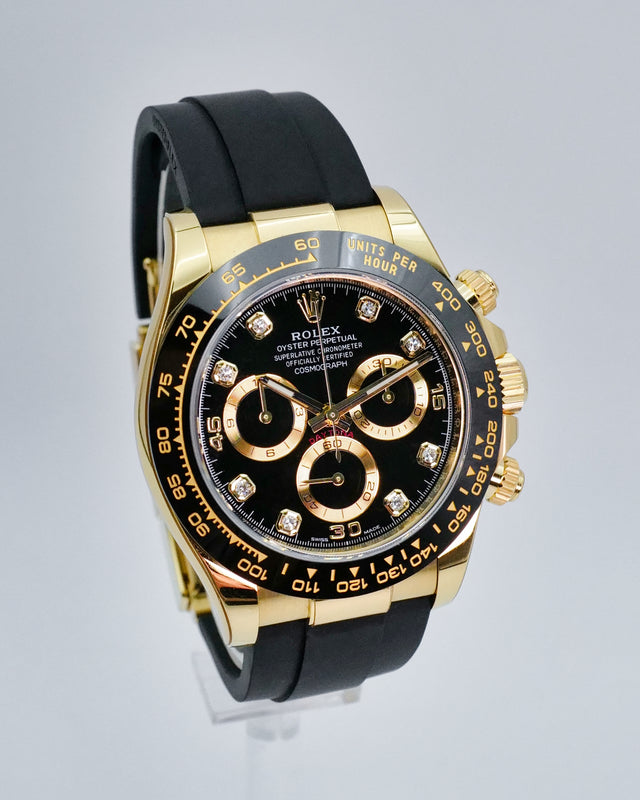 Rolex 116518LN Cosmograph Daytona 18K Yellow Gold with Black Diamond Dial