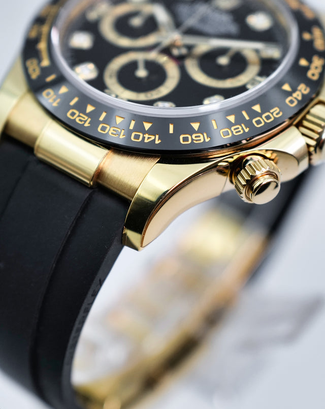 Rolex 116518LN Cosmograph Daytona 18K Yellow Gold with Black Diamond Dial