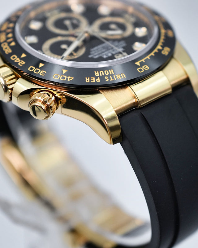 Rolex 116518LN Cosmograph Daytona 18K Yellow Gold with Black Diamond Dial