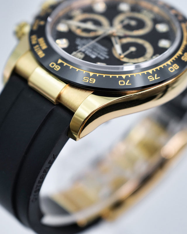 Rolex 116518LN Cosmograph Daytona 18K Yellow Gold with Black Diamond Dial