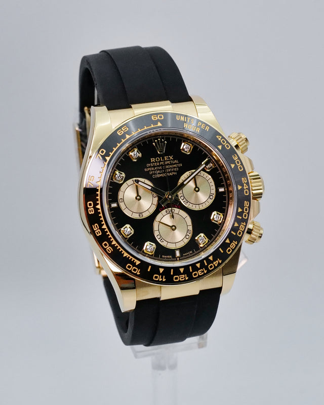 Rolex 126518LN Cosmograph Daytona 18K Yellow Gold with Black and Diamond Dial