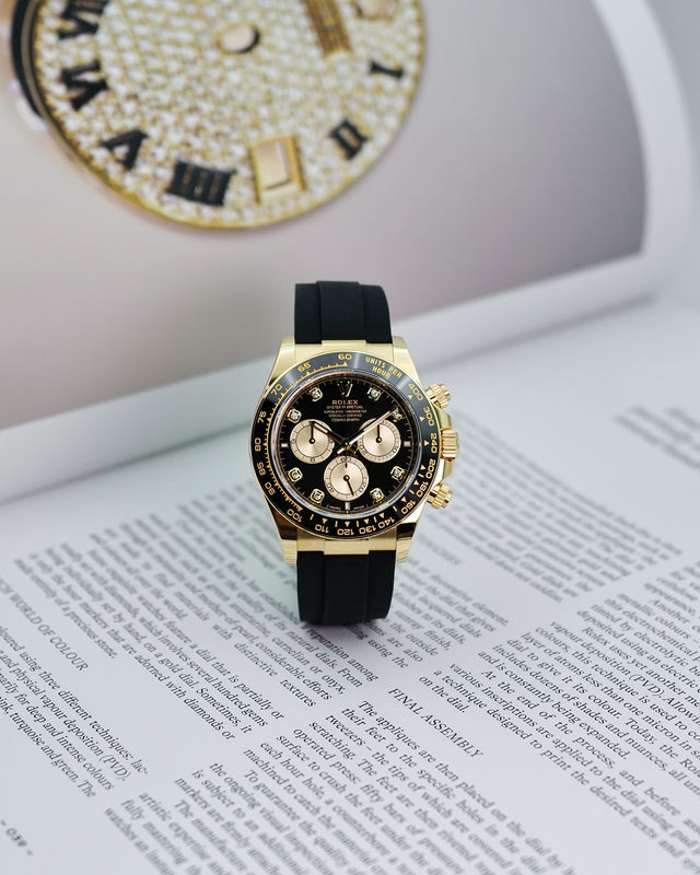 Rolex 126518LN Cosmograph Daytona 18K Yellow Gold with Black and Diamond Dial