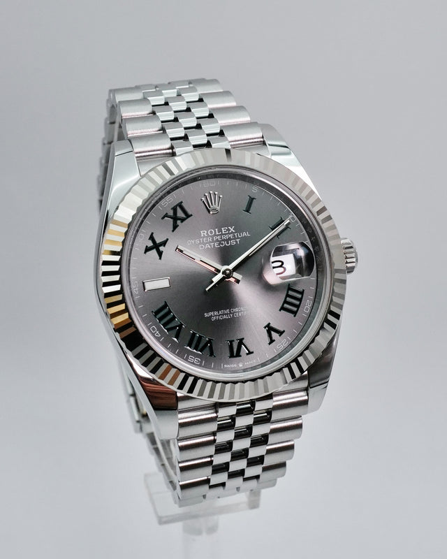 Rolex 126334 Datejust 41 "Winbledon" with Slate Roman Dial on Jubilee