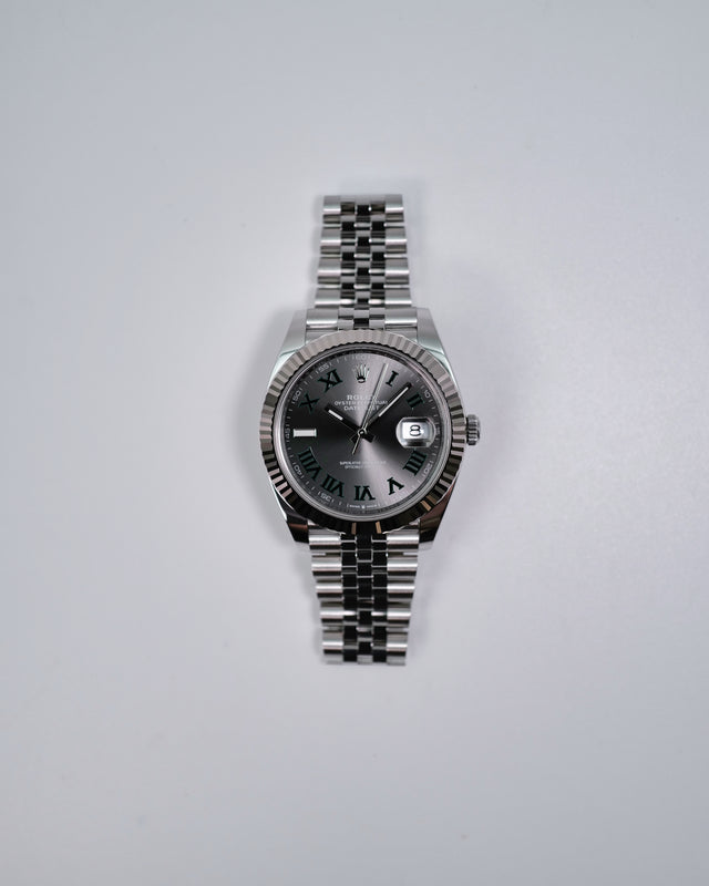 Rolex 126334 Datejust 41 "Winbledon" with Slate Roman Dial on Jubilee