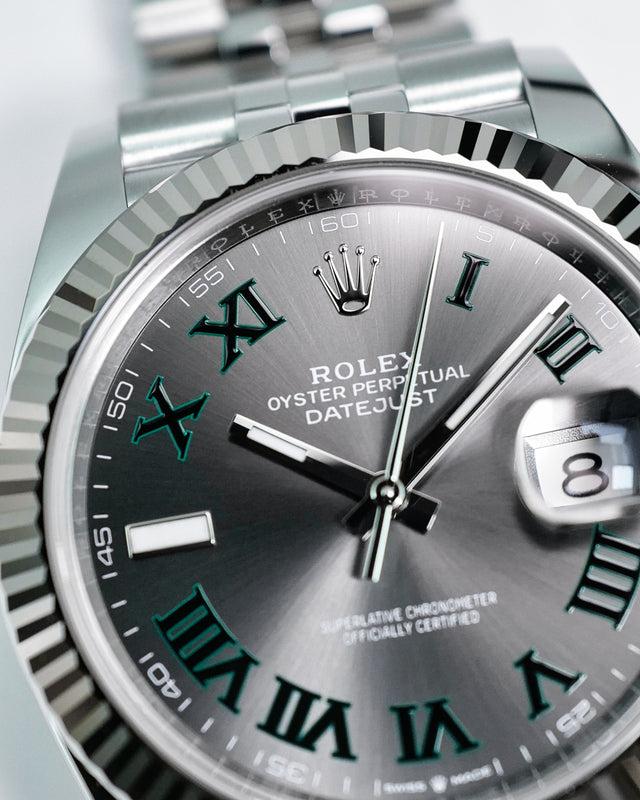 Rolex 126334 Datejust 41 "Winbledon" with Slate Roman Dial on Jubilee