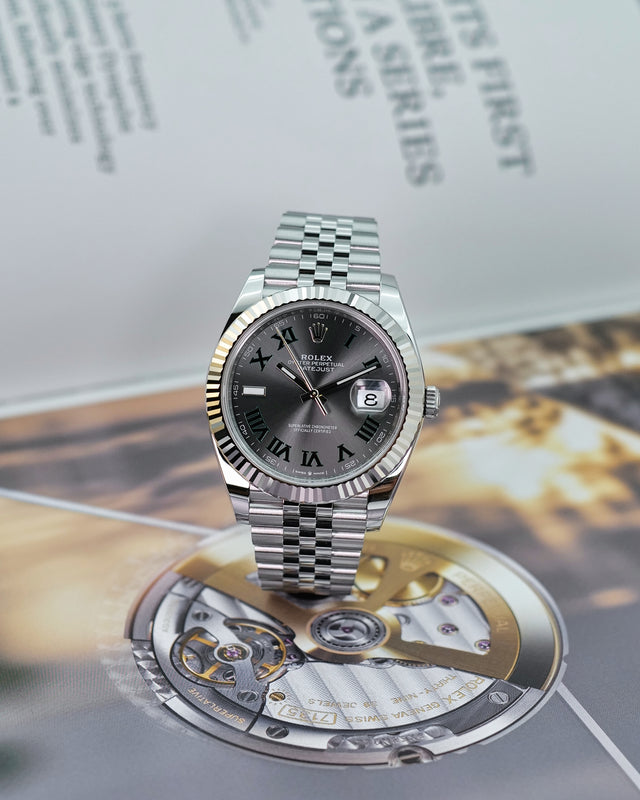 Rolex 126334 Datejust 41 "Winbledon" with Slate Roman Dial on Jubilee