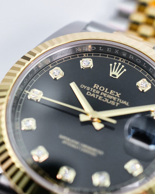 Rolex 126333 Datejust 41 18K/Stainless Steel with Black Diamond Dial on Jubilee
