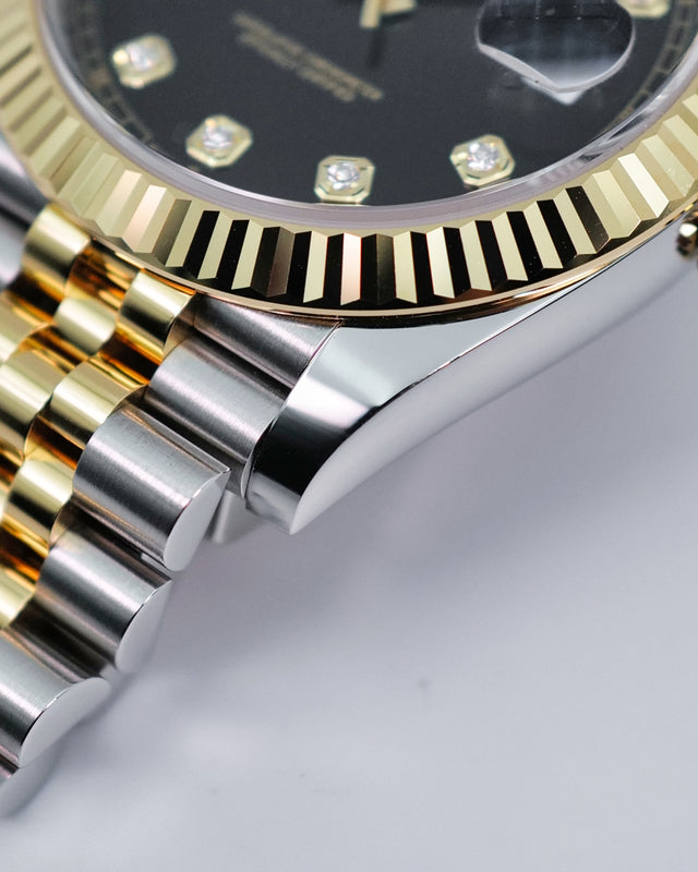 Rolex 126333 Datejust 41 18K/Stainless Steel with Black Diamond Dial on Jubilee
