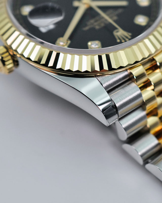 Rolex 126333 Datejust 41 18K/Stainless Steel with Black Diamond Dial on Jubilee
