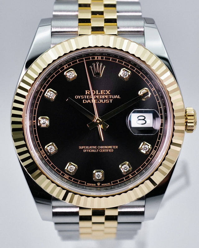Rolex 126333 Datejust 41 18K/Stainless Steel with Black Diamond Dial on Jubilee