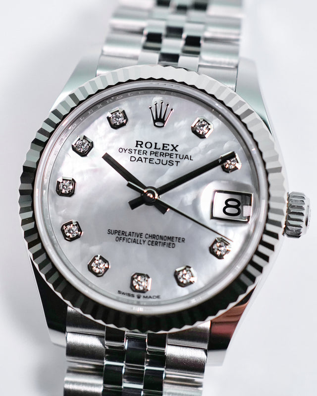 Rolex 278274 Datejust 31 with White Mother-of-pearl Diamond Dial on Jubilee