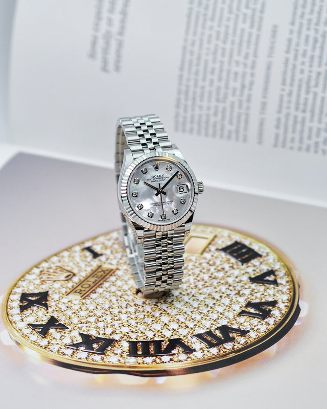 Rolex 278274 Datejust 31 with White Mother-of-pearl Diamond Dial on Jubilee