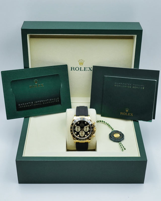 Rolex 126518LN Cosmograph Daytona 18K Yellow Gold with Black and Diamond Dial