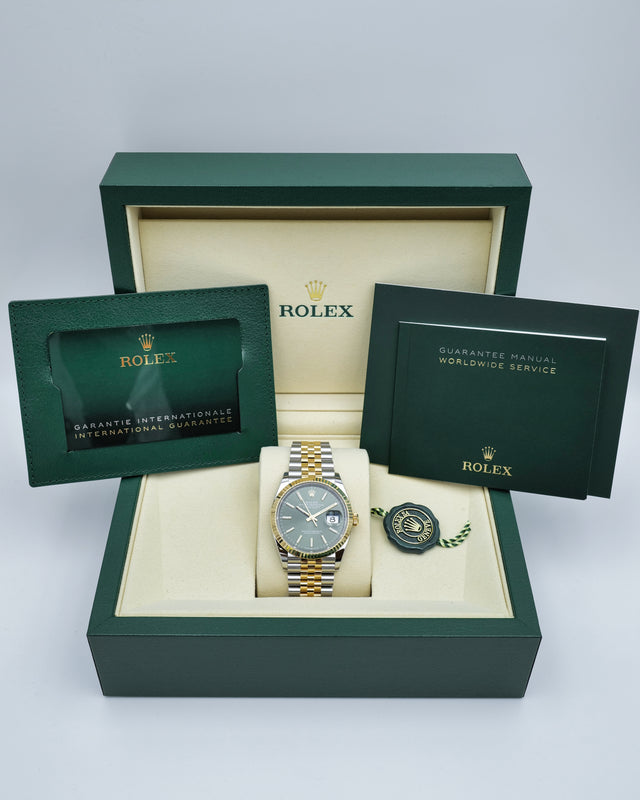 Rolex 126233 Datejust 18K/SS with Olive Green Dial on Jubilee