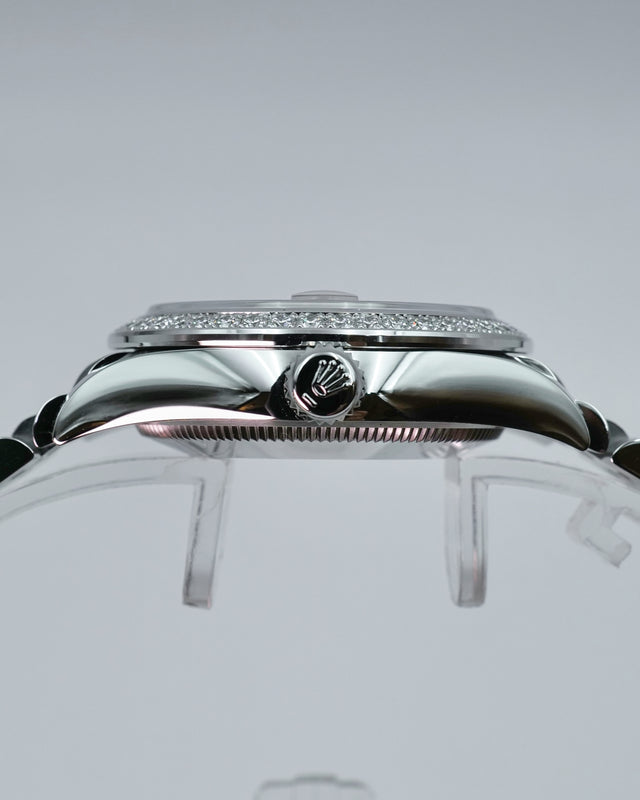 Rolex 278384RBR Datejust 18K/SS with Pink Diamond Dial and Bezel on Jubilee