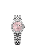 Rolex 278384RBR Datejust 18K/SS with Pink Roman Diamond Bezel on Jubilee